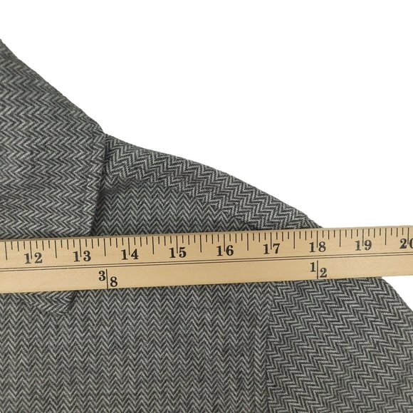 Jones New York Signature Button Front Jacket S Shacket Flap Pockets Gray Combo - Picture 4 of 15